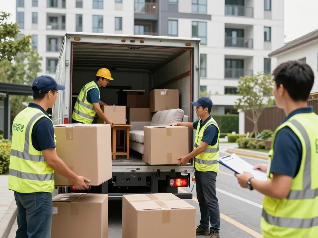 Zuverlässiges Umzugsunternehmen Hannover-Team packt Möbel für einen reibungslosen Umzug