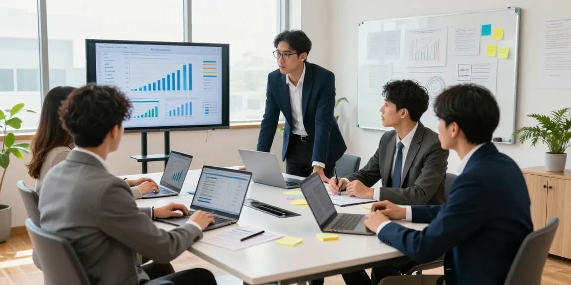 Collaborative meeting on accounting services for small business in a modern office.