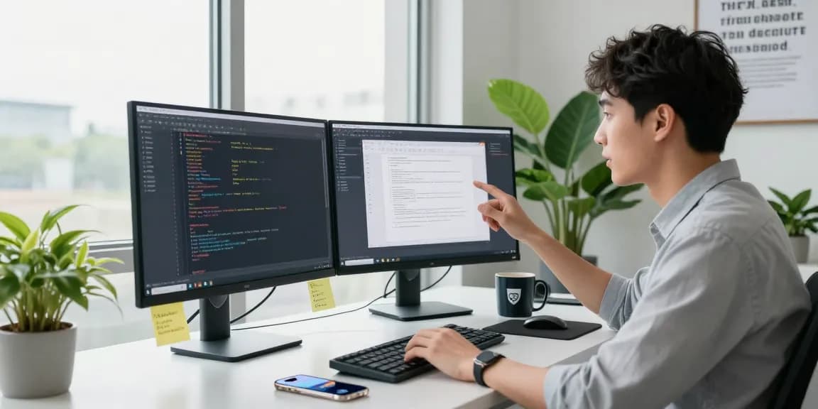Workspace with a professional downloading WPS Office software, engaging with technology, bright and inspiring atmosphere.
