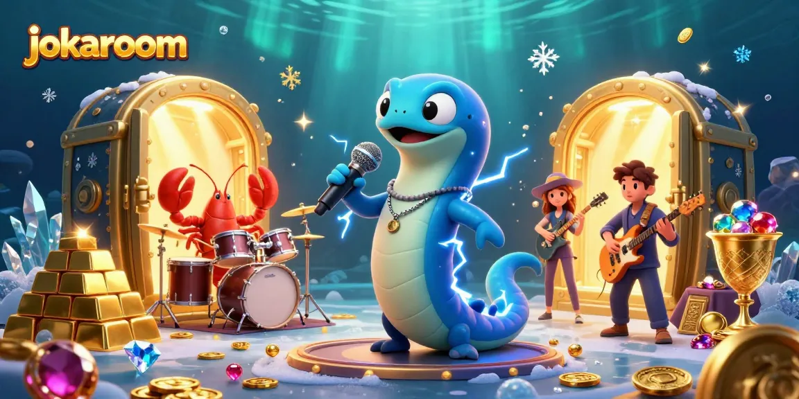 Experience the electric energy at jokaroom's underwater casino with vibrant characters and gems.