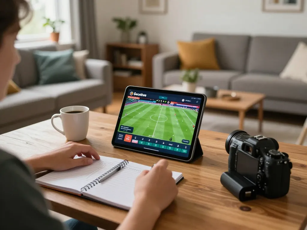 Socolive user engaged in dynamic sports betting at home, showcasing interactive gaming setup