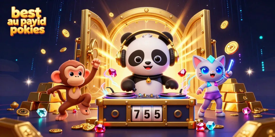 Spin to win at the best au payid pokies with vibrant casino-themed characters and elements.
