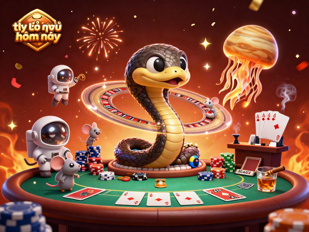 Place your bets with tỷ lệ kèo nhà cái hôm nay in this vibrant cosmic casino scene.
