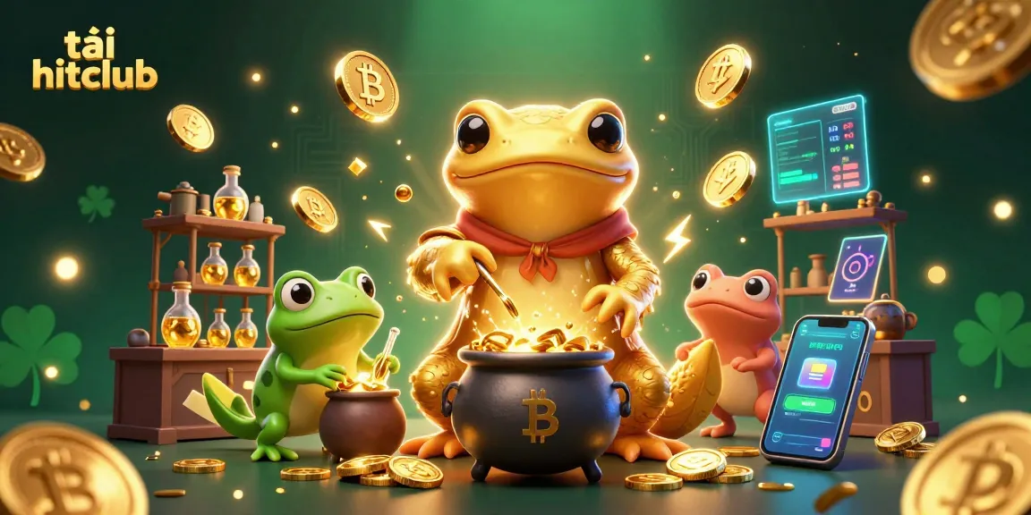 Engage in tải hitclub with this dynamic 3D scene of enchanting alchemists and cryptocurrency elements.