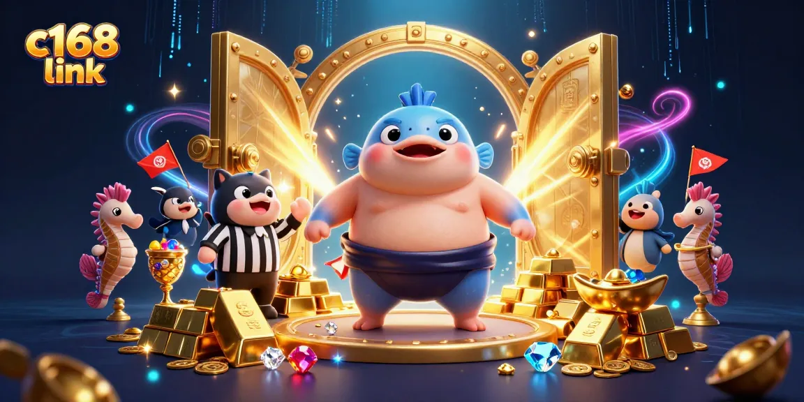 Win big with the c168 link featuring casino fun and vibrant characters in an underwater treasure scene.
