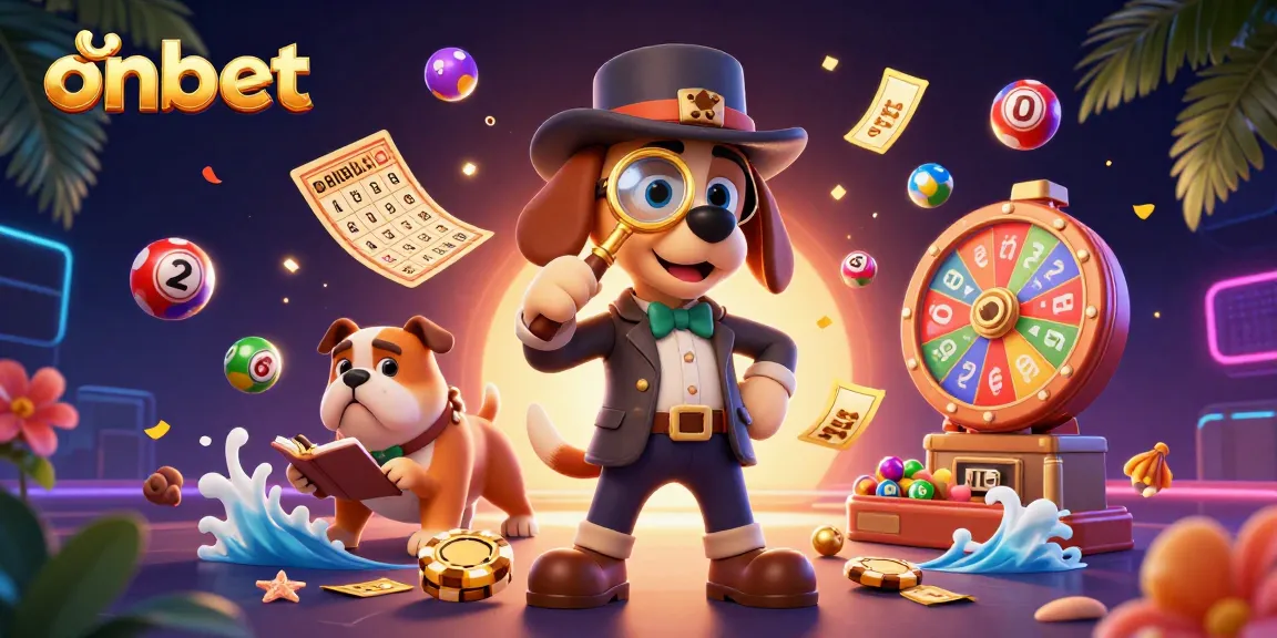 Engage with onbet's thrilling casino gaming experience featuring a detective uncovering poker clues.