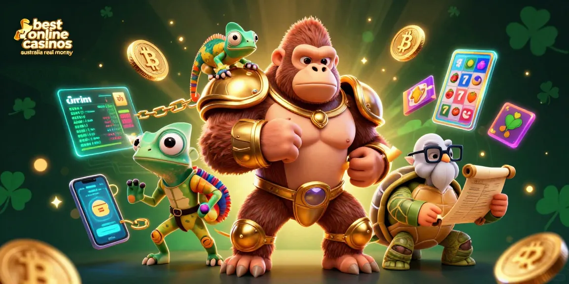 Experience the thrill at the best online casinos Australia real money with a colorful 3D casino scene.
