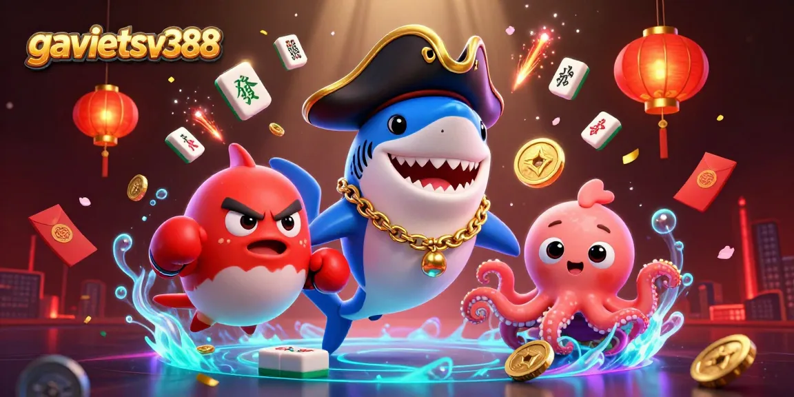 Experience thrilling betting with gavietsv388 in a vibrant 3D casino scene full of excitement.
