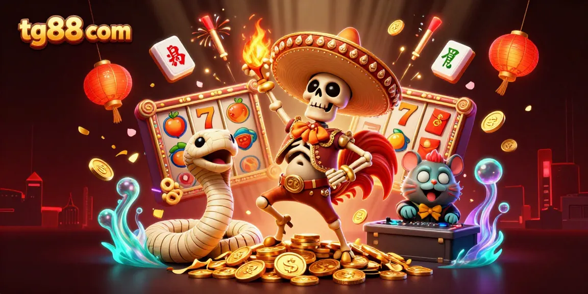 Experience excitement at tg88 com with a vibrant casino scene featuring lively characters and dynamic games.