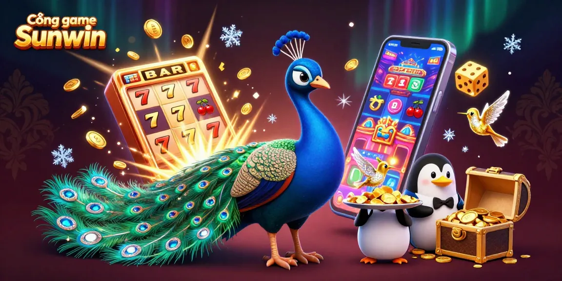 Experience thrilling wins with Cổng game Sunwin in an exciting casino scene featuring vibrant characters.