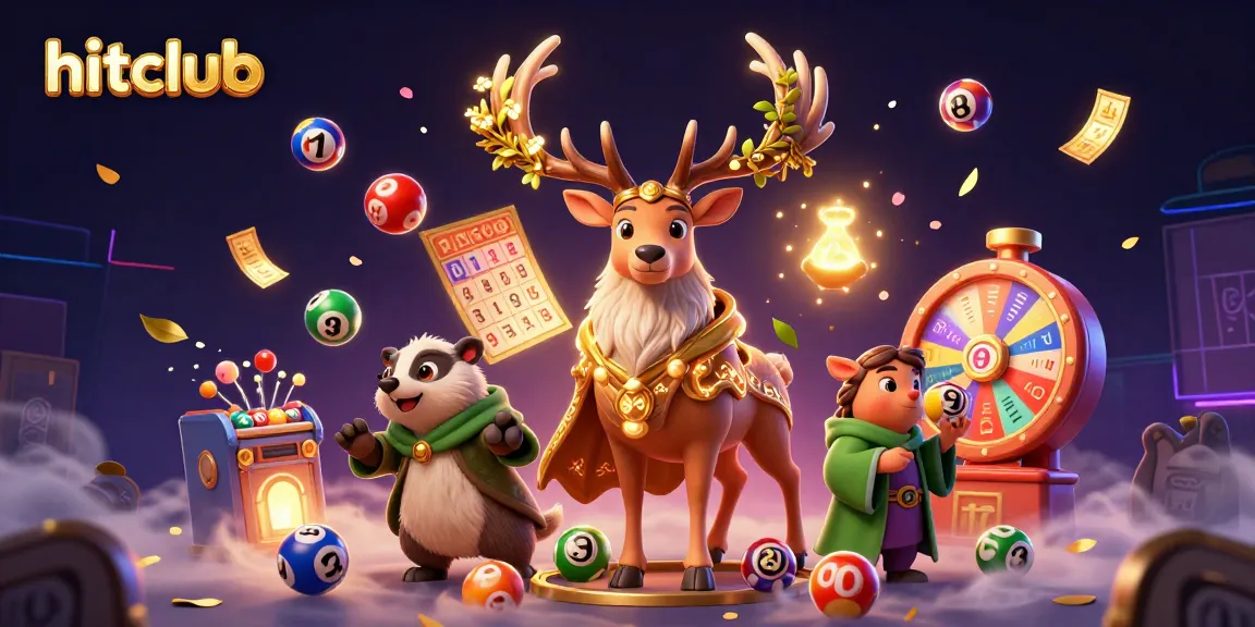Hitclub players engage with colorful games and dynamic rewards in a vibrant casino scene.