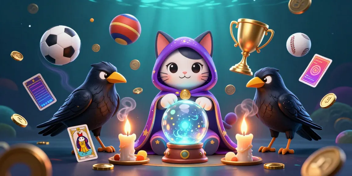 Engage in thrilling action with the 8x bet scene featuring a cat fortune teller and dynamic sports elements.