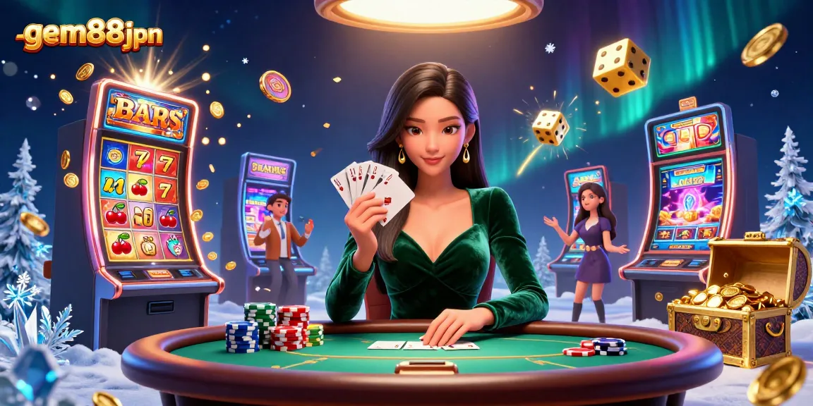 Experience gem88jpn's immersive casino scene packed with action and colorful elements.