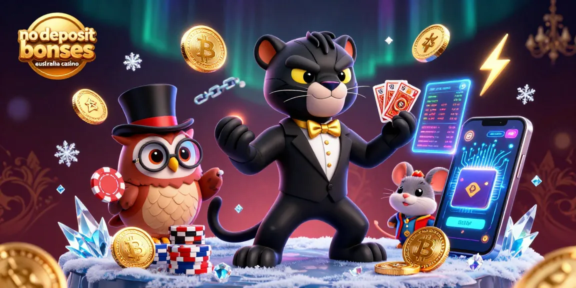 Experience no deposit bonuses australia casino with a stylish black panther dealer and vibrant gaming elements.