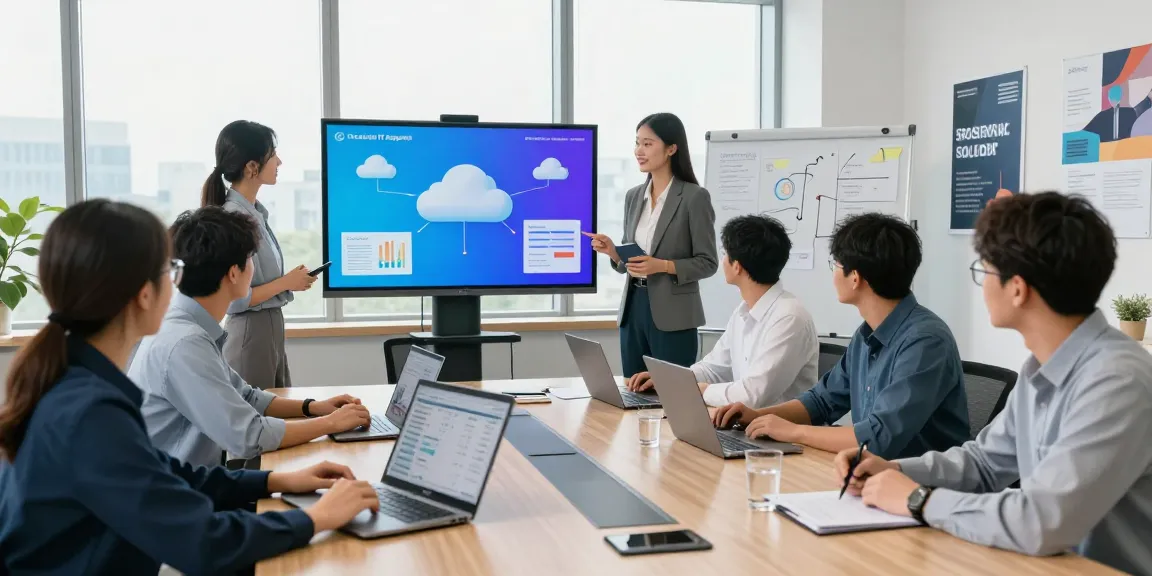 IT professionals collaborating on strategic IT solutions to answer the question: What is the best IT support company in London?