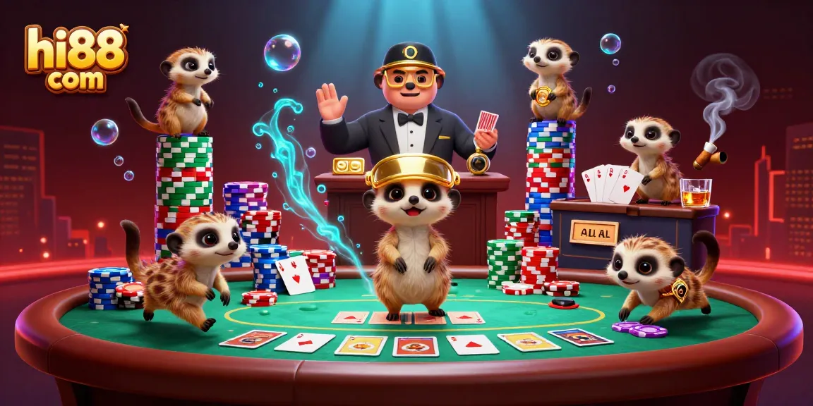 Experience thrilling gameplay with meerkats at hi88 com casino featuring vibrant poker action and immersive animation.