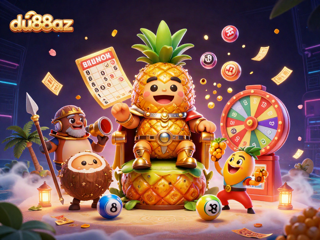 Engage in exciting gameplay at du88az with vibrant casino elements and characters in a dynamic scene.