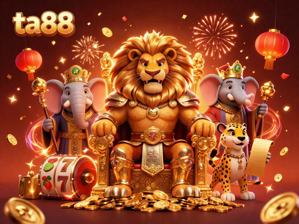 Experience ta88 with thrilling slots and jackpot excitement portrayed in a colorful casino illustration.