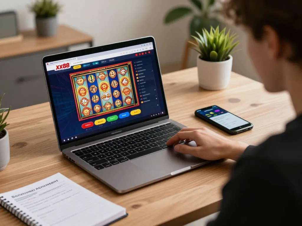 Player enjoying dynamic online gaming experience at xx88 pizza casino platform