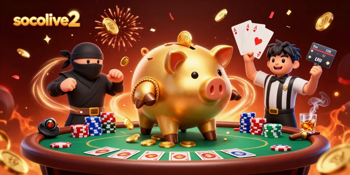 Experience thrilling gaming action with socolive2 featuring a dynamic piggy bank sumo wrestler and ninja duel.