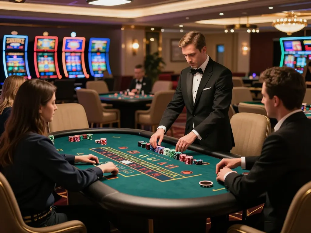 LC88 players strategizing bets at an upscale baccarat table in a premium casino.