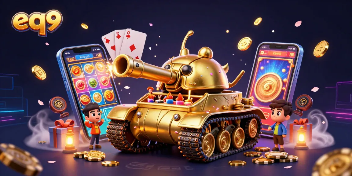 Experience the thrill of eq9 at a vibrant casino scene featuring a unique golden beetle tank.