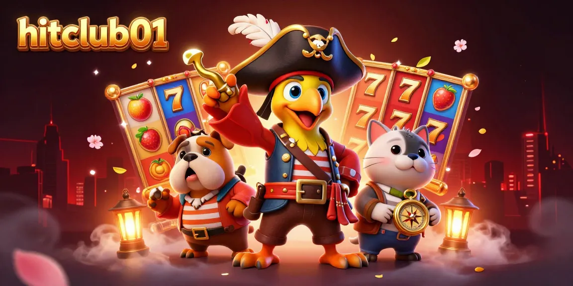 Engage with hitclub01's vibrant casino atmosphere, featuring colorful slot elements and lively characters.
