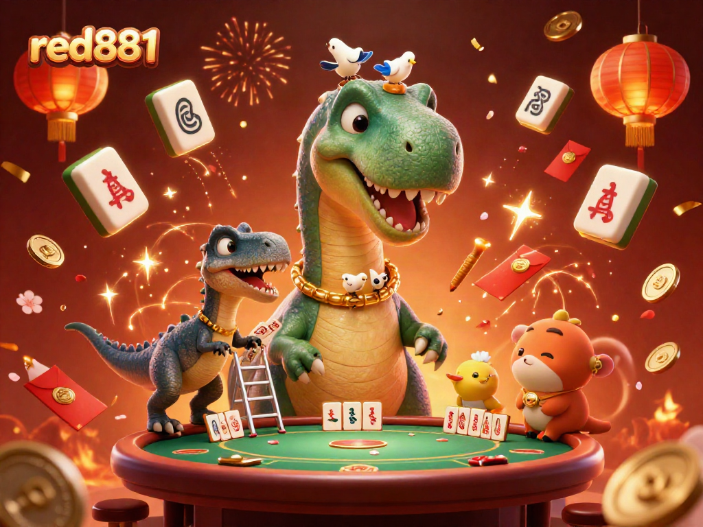 Experience exciting moments at red881 with vibrant characters and casino elements in a festive atmosphere.