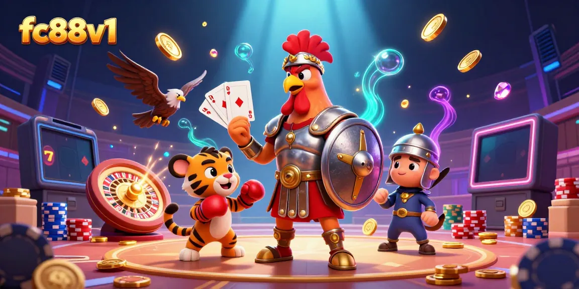 Experience thrilling moments at fc88v1, where 3D cartoon characters spin a roulette wheel and scatter gold coins.