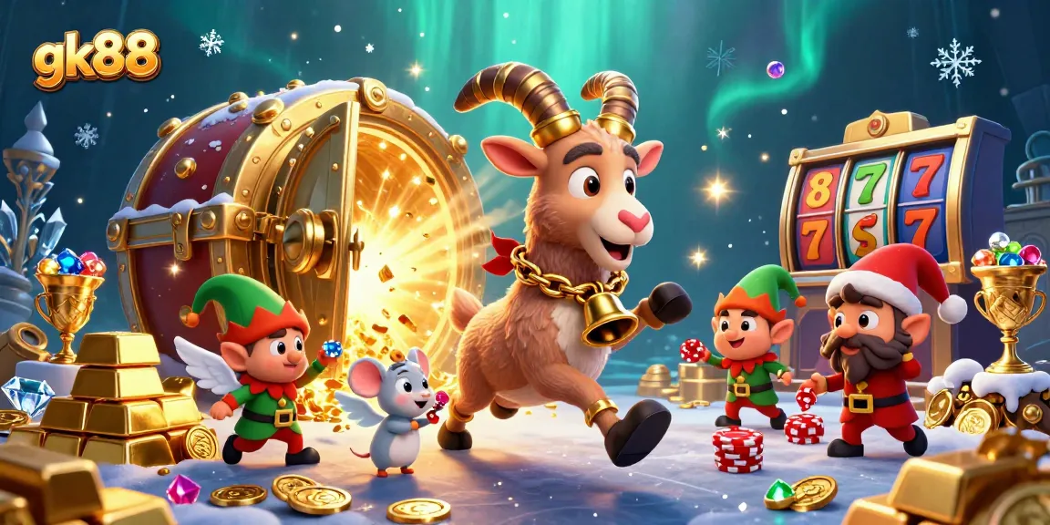 Engage with gk88's festive casino chaos as gremlins steal chips under the Krampus’s watchful eye!