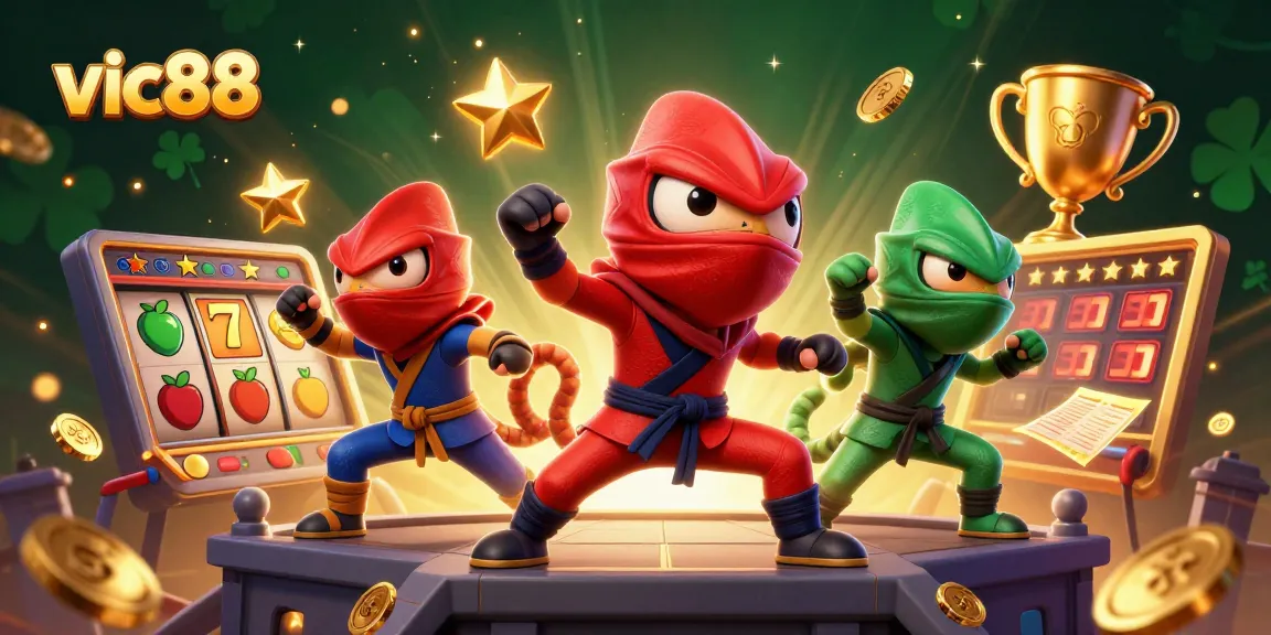 Win big with vic88 as a ninja chameleon team showcases exciting slot gameplay.