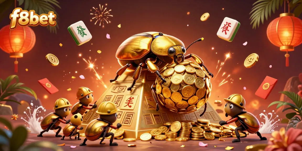 Experience thrilling gameplay with f8bet's gold-inspired online casino illustration full of excitement