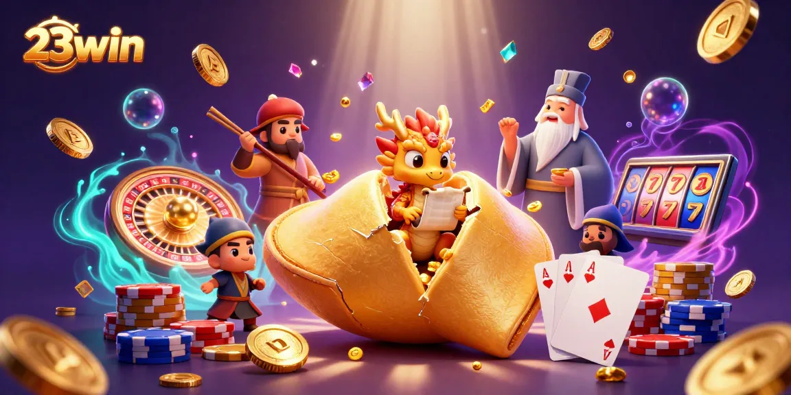 Experience thrilling gameplay at 23win with dynamic casino elements and a vibrant fortune cookie scene.
