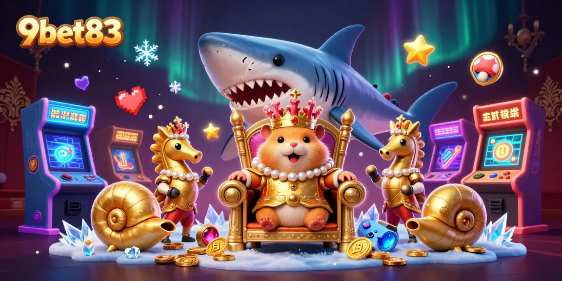 Engage in thrilling gaming with 9bet83's vibrant casino digital art featuring a hamster king.