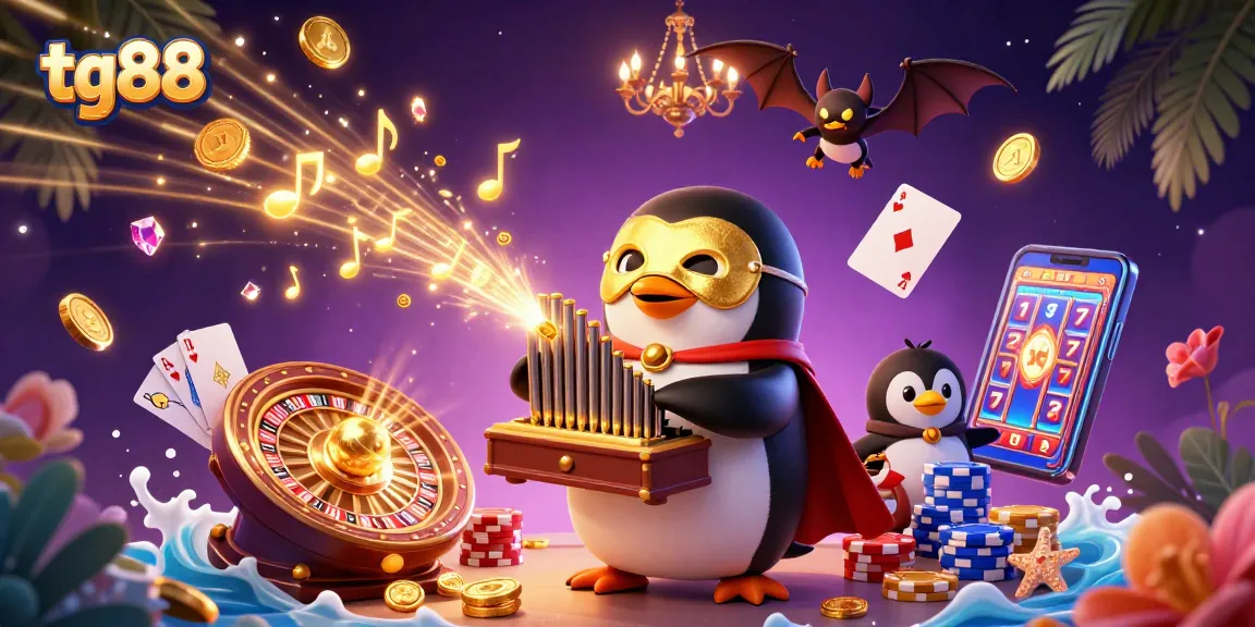 Experience thrilling gameplay at tg88 with a vibrant casino scene full of exciting elements.