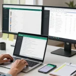 Using WhatsApp網頁版 in a modern workspace to enhance productivity and communication.