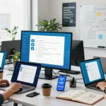 Telegram Download showcased in a dynamic workspace, emphasizing collaboration and advanced messaging features.
