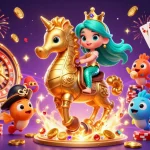 Play thrilling games and win with uu88, showcasing vibrant casino elements and engaging characters.