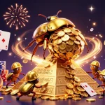 Experience thrilling gaming at j188 with a golden dung beetle and a pyramid of coins.