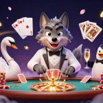 Experience the excitement at Lolajack Casino with the debonair wolf and friends playing cards and winning