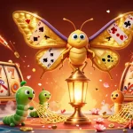 Experience thrilling gameplay with 888new's vibrant casino scene featuring spinning jade coins and slot reels.